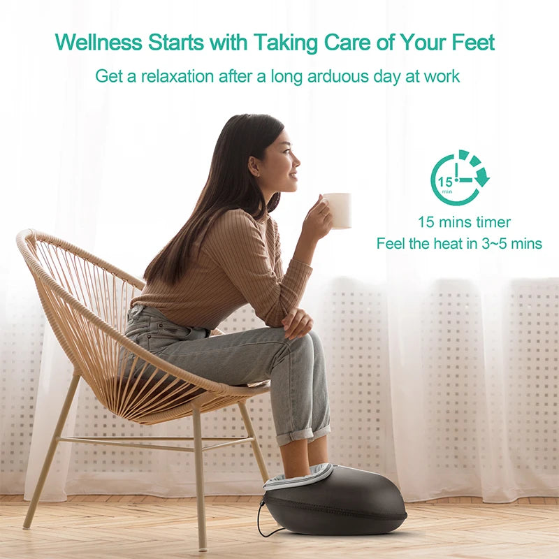 Shiatsu Foot Massager with Heat - Electric Deep Kneading Massage Machine for Pain Relief