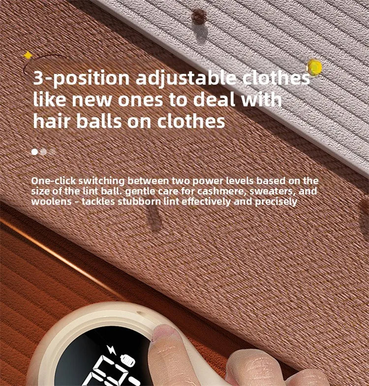 Electric Fabric Shaver - USB Rechargeable Lint Remover with LED Display for Clothes
