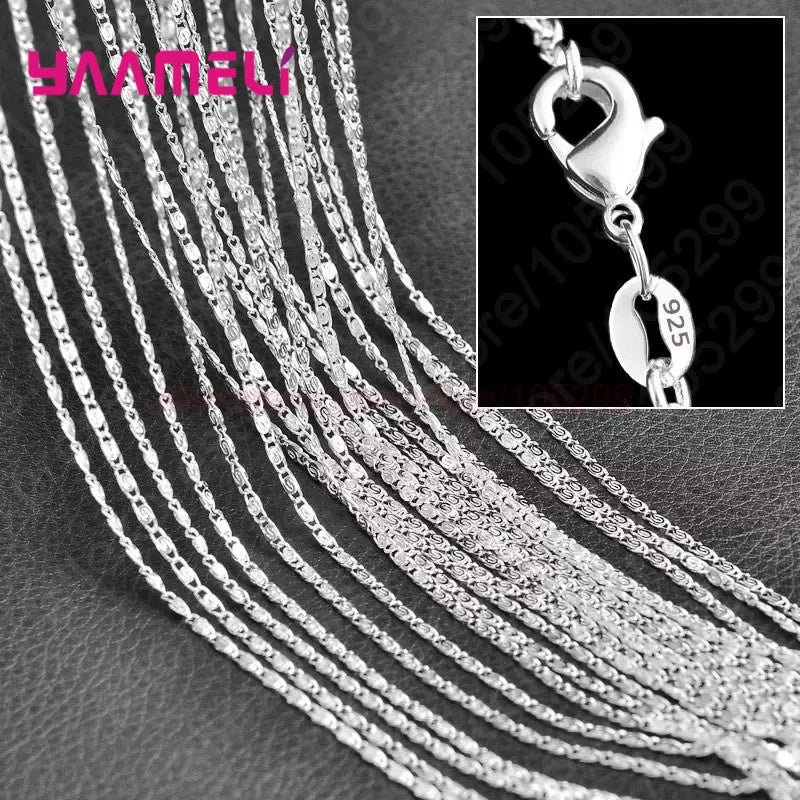 Sterling Silver Link Chain Necklace – Smooth Lobster Clasp Jewelry
