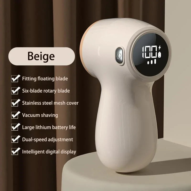 Electric Fabric Shaver - USB Rechargeable Lint Remover with LED Display for Clothes