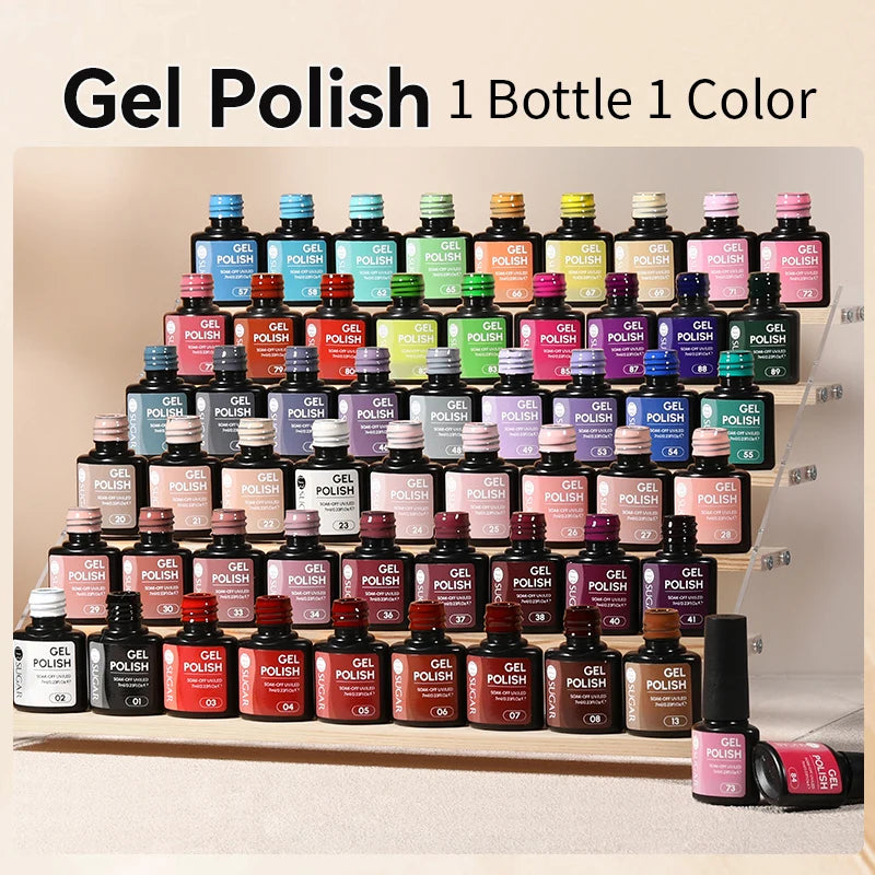 Glitter Gel Nail Polish – Semi-Permanent UV LED Gel with Sparkling Shimmer Finish