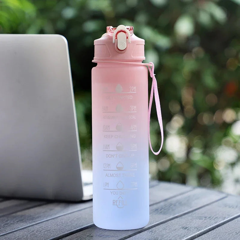 600ml Water Bottle with Straw - BPA-Free Portable Sports Bottle for Outdoor Activities