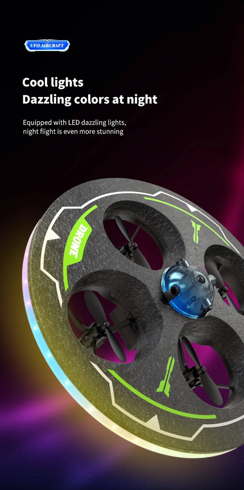 MX85 UFO Mini Drone for Kids - Intelligent Obstacle Avoidance, Safe Foam Design (50g)