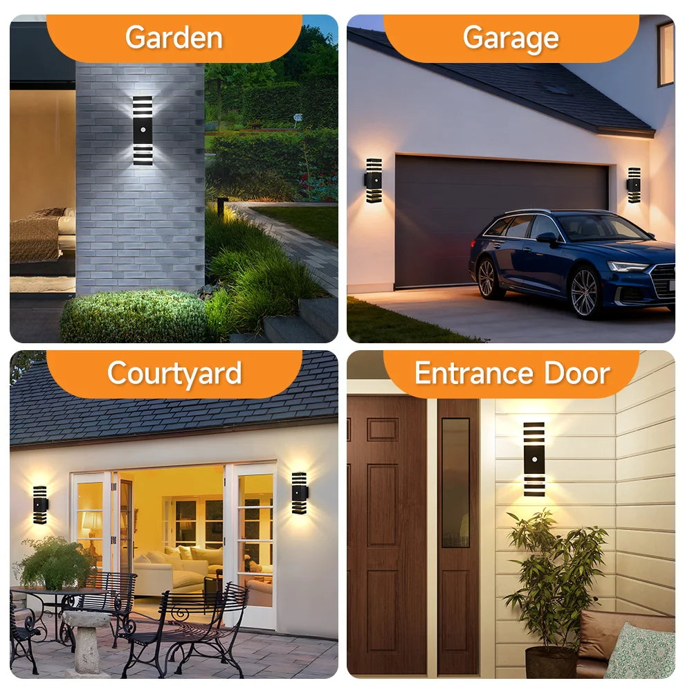Smart Motion Sensor LED Wall Lights - Waterproof Outdoor Porch & Garden Lamp (110V-220V)