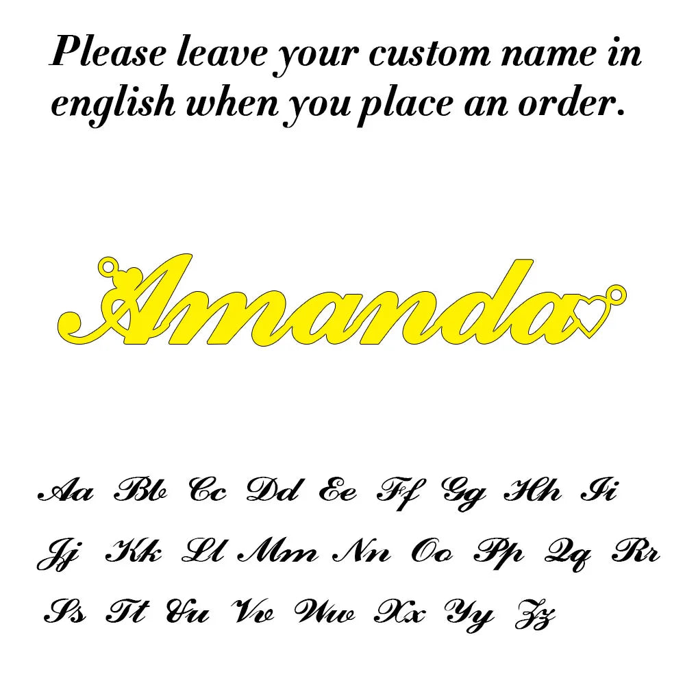 Custom Name Necklace – Personalized Cursive Pendant in Stainless Steel