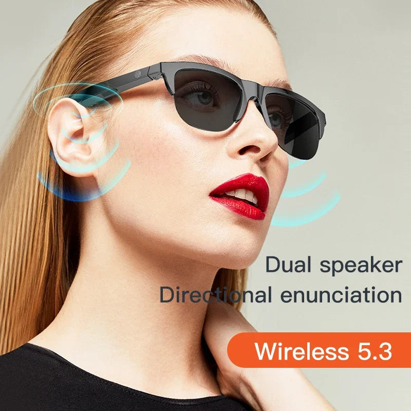 Smart Bluetooth 5.3 Sunglasses - UV Protection, HIFI Audio & Hands-Free Calls