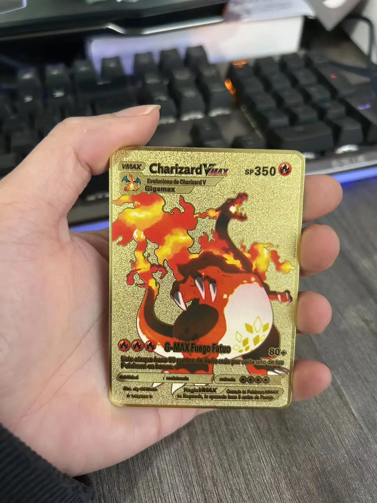 Spanish Pokemon Metal Cards – Mewtwo, Pikachu GX & Charizard VMAX Set