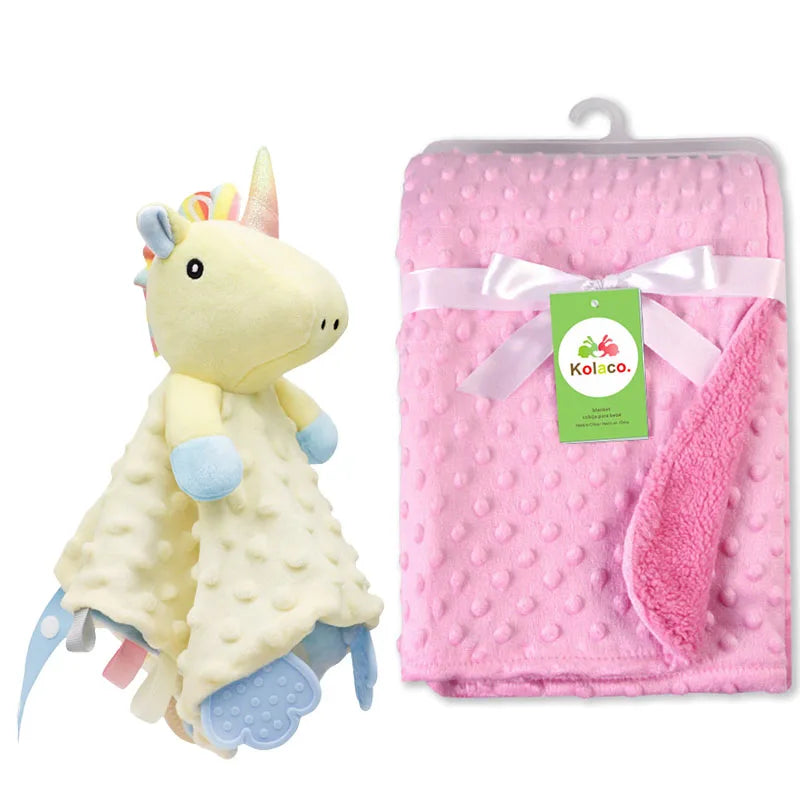 Personalized Newborn Baby Blanket – Custom Name Stroller & Sleeping Gift Set