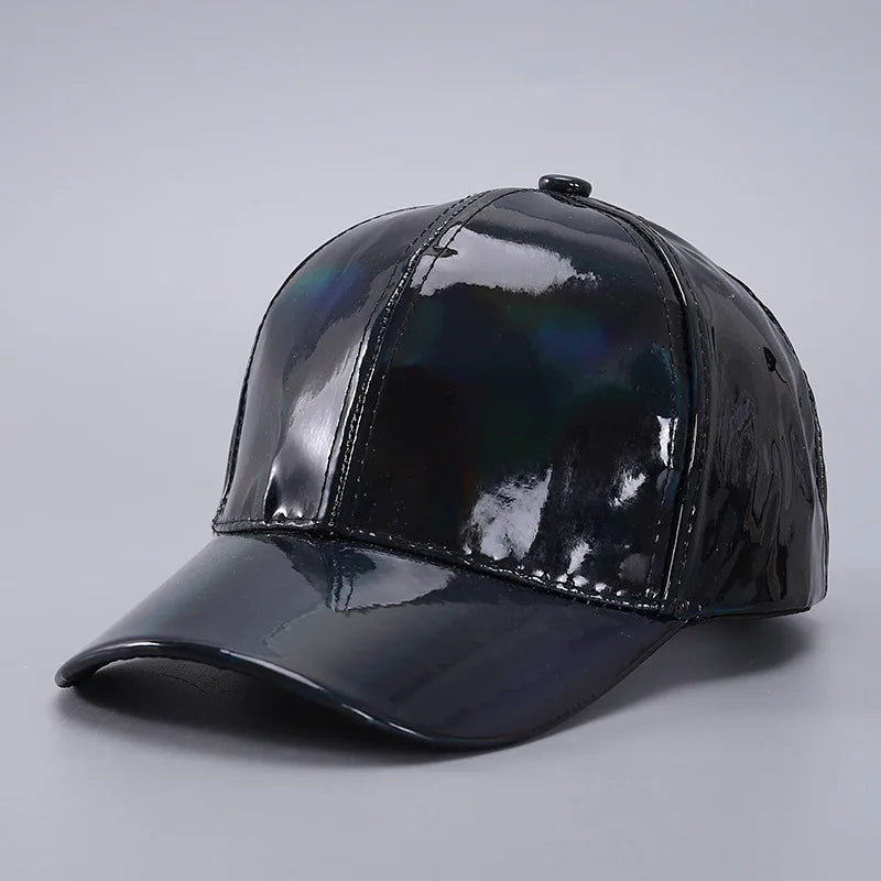 Waterproof PU Baseball Cap - Hip-Hop Rain Hat with Curved Brim for All-Weather Wear