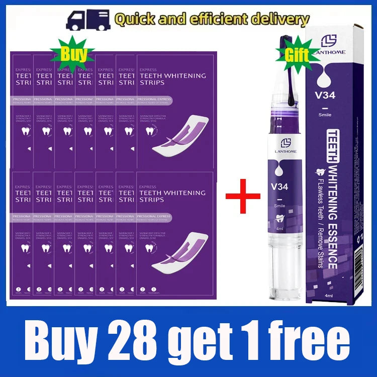 Purple Teeth Whitening Strips Remove Plaque Stains Cleaning Oral Hygiene Bleaching Dental Tools Fresh Breath Brighten Tooth Care