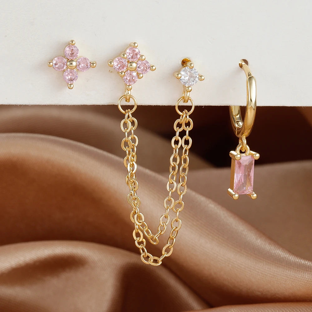 Stainless Steel Constellation Earrings Set – Cartilage Piercing Jewelry