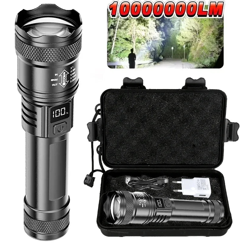 P50 Ultra Bright LED Flashlight - 2000 Lumens Tactical Rechargeable Torch with Zoom