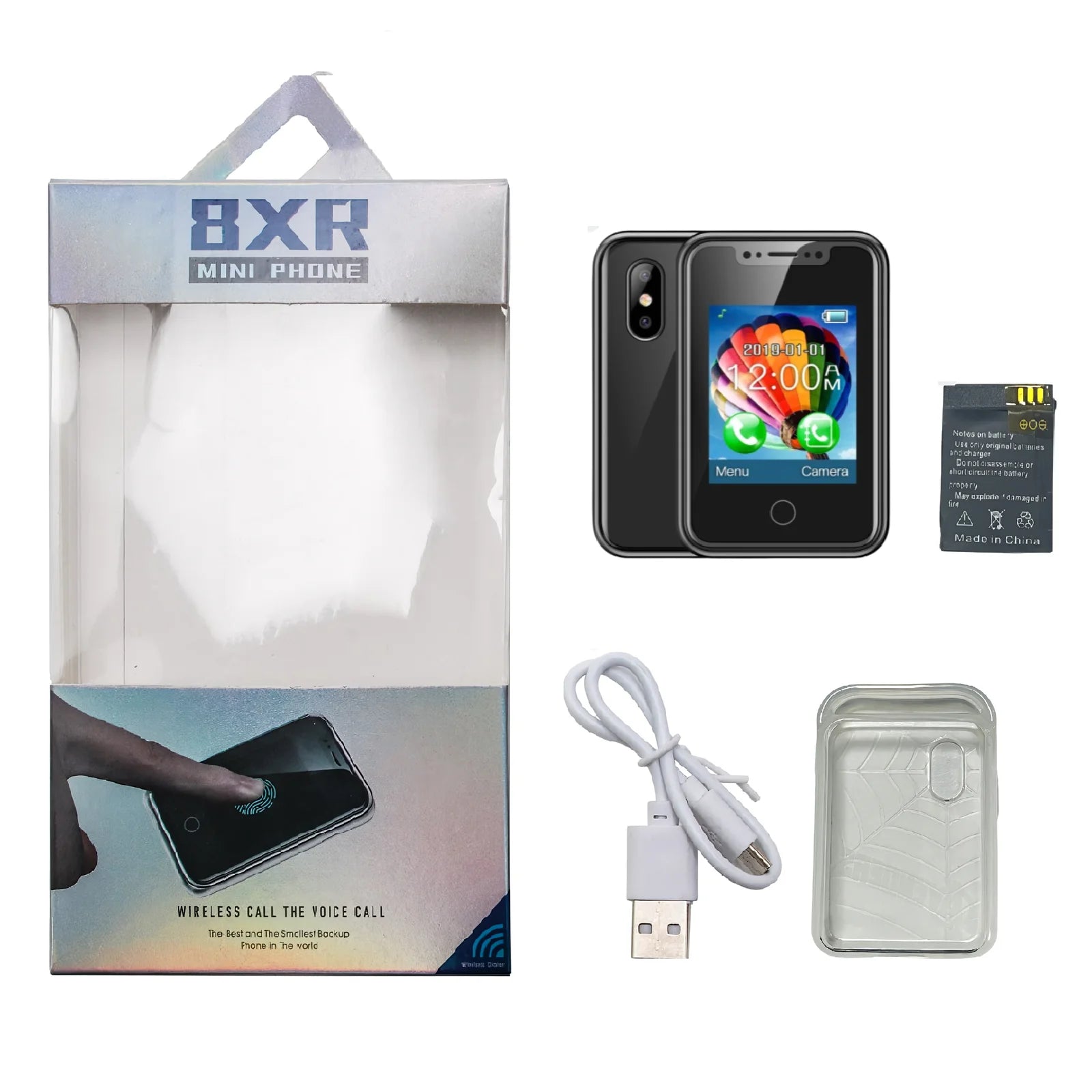 Mini Wearable Phone - 1.77" Touchscreen Dual SIM Bluetooth Mobile Device with Voice Changer