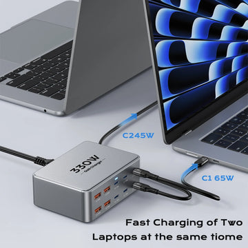 330W USB-C GaN Multiport Charger PD3.0 QC3.0 Fast Charging Station