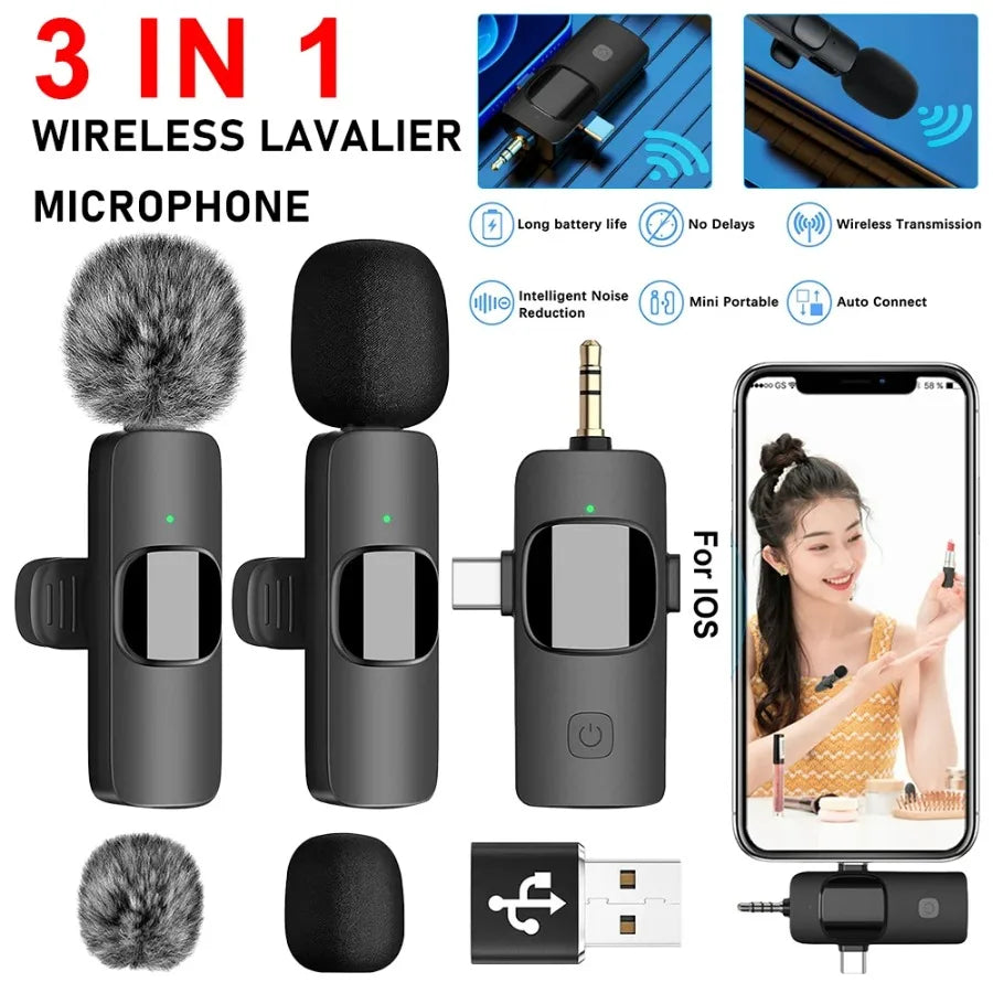 Wireless Mini Lavalier Mic for iPhone Android - Perfect for Video Makers, Live Streaming & Content Creation