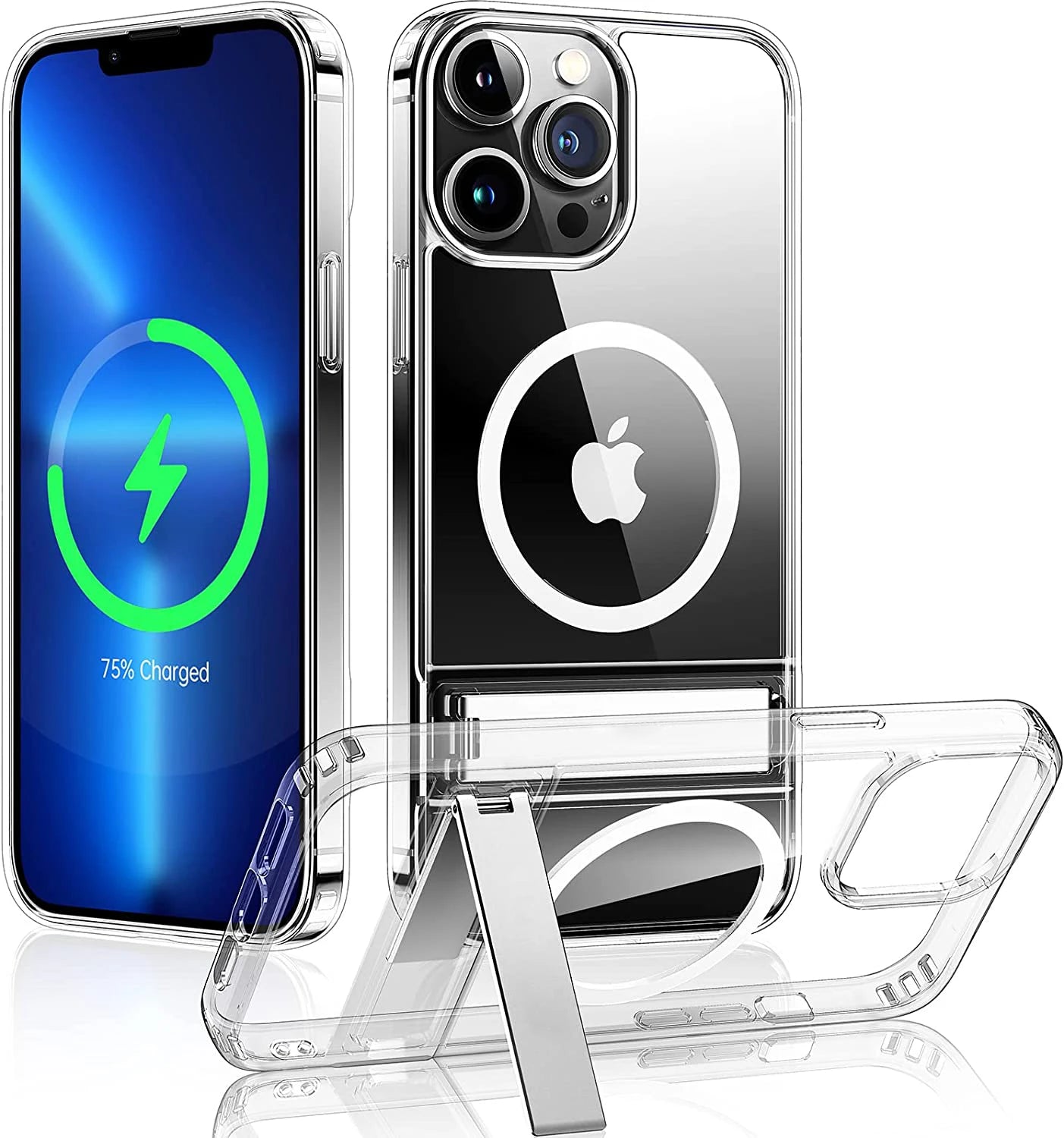 Magnetic iPhone Case with Kickstand – Transparent Holder