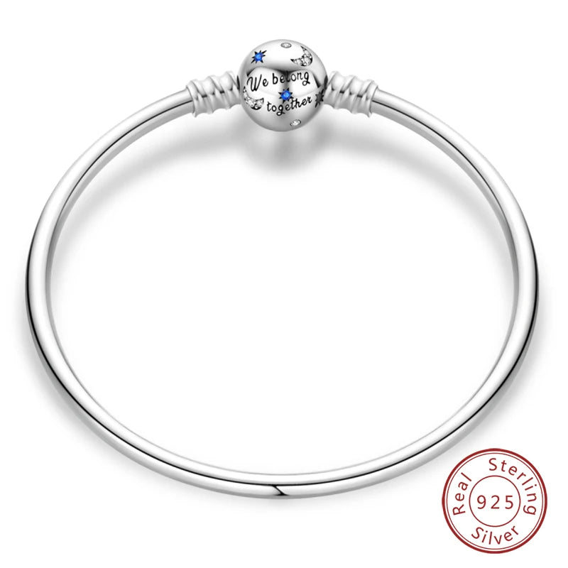 Silver Star Moon Clover Bracelet – DIY Charm Birthday Jewelry