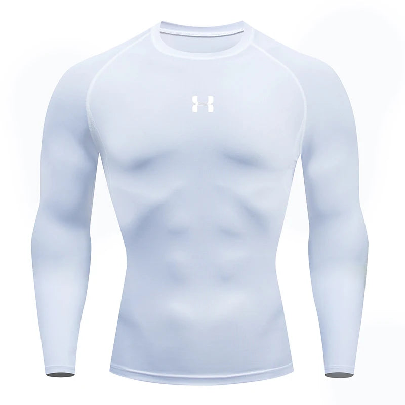 Men's Compression Long Sleeve Athletic Shirt - Running & Gym Performance Top