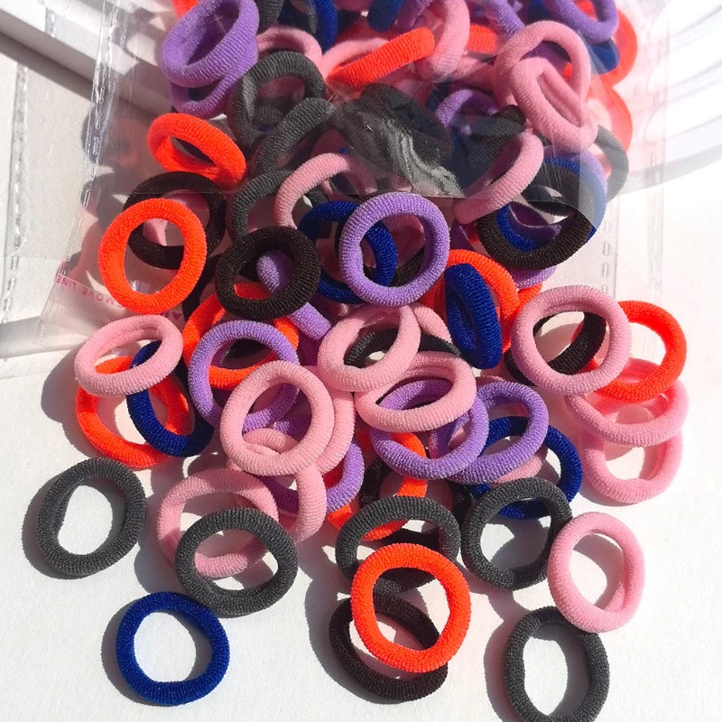 Kids Nylon Elastic Hair Bands – Small Hair Tie Scrunchie Set for Girls | Soft & Gentle