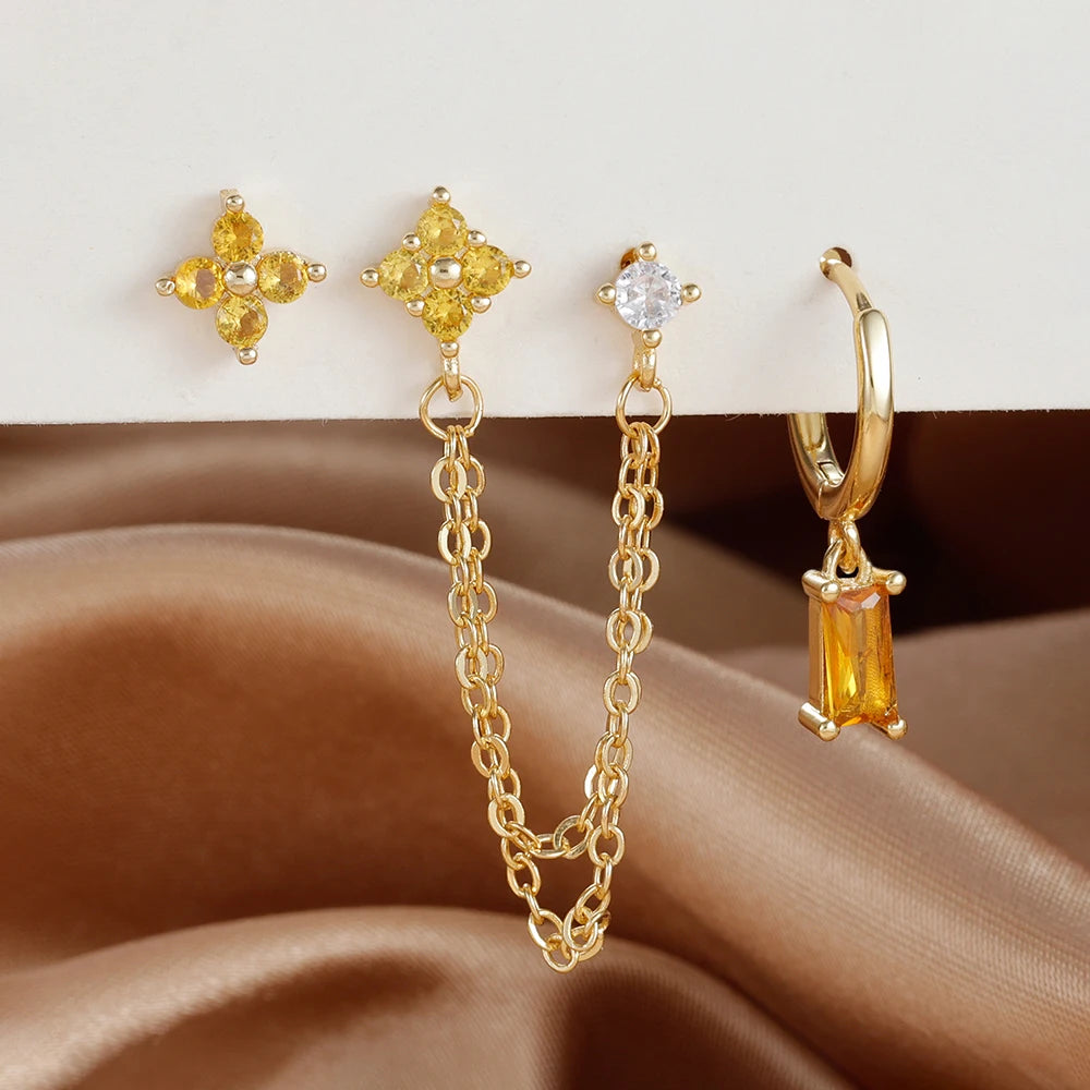 Stainless Steel Constellation Earrings Set – Cartilage Piercing Jewelry
