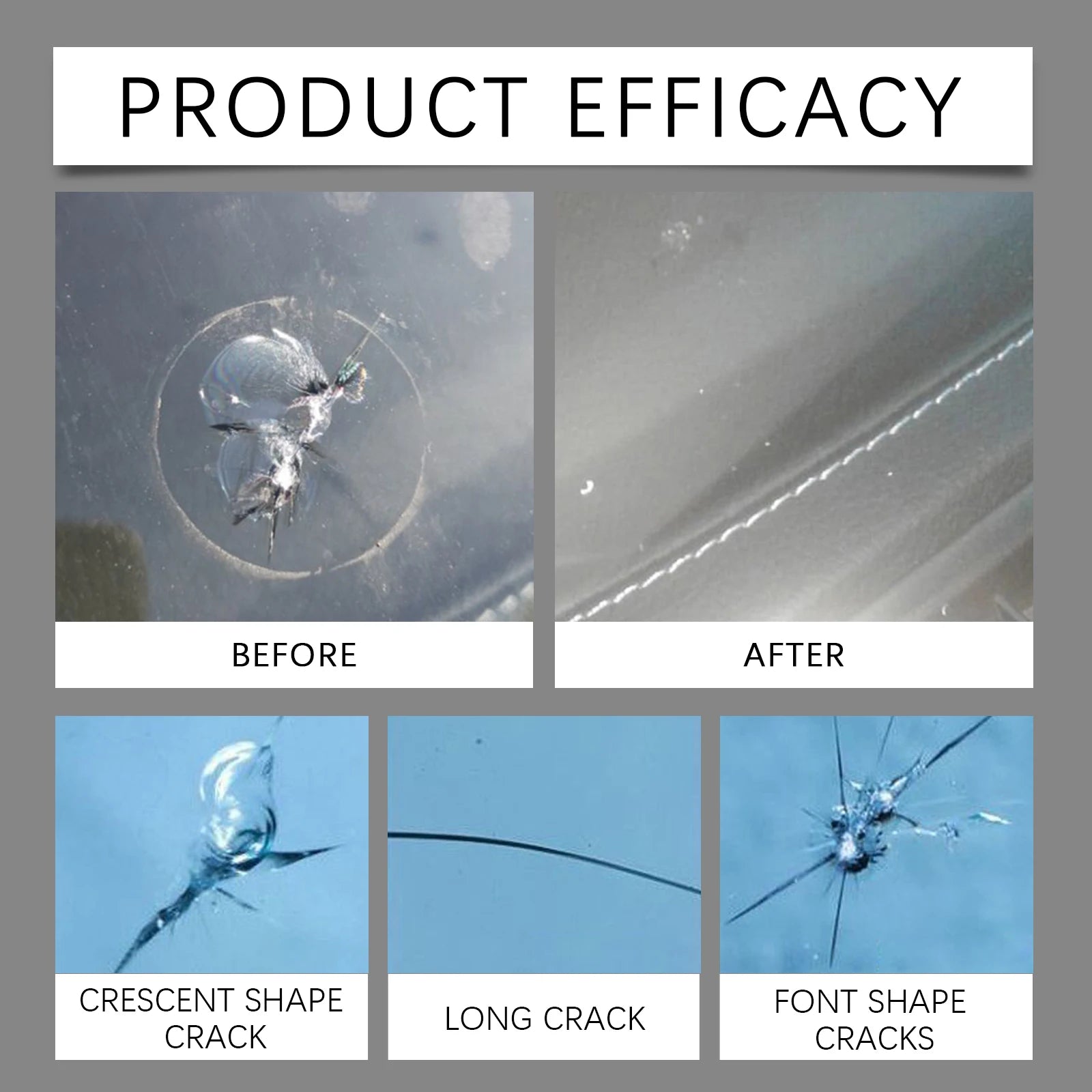 Car Windshield Repair Kit DIY Glue Quick Fix Car Glass Crack Repair Agent Chips Cracks Combined Repair for All Types of Glass