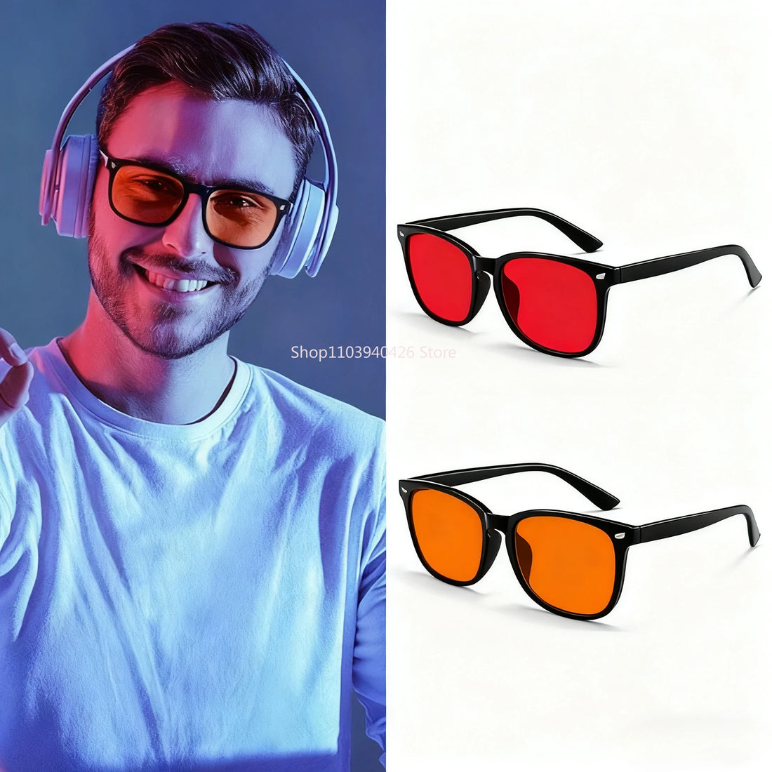 Red Lens Blue Light Blocking Glasses - Sleep & Eye Strain Relief