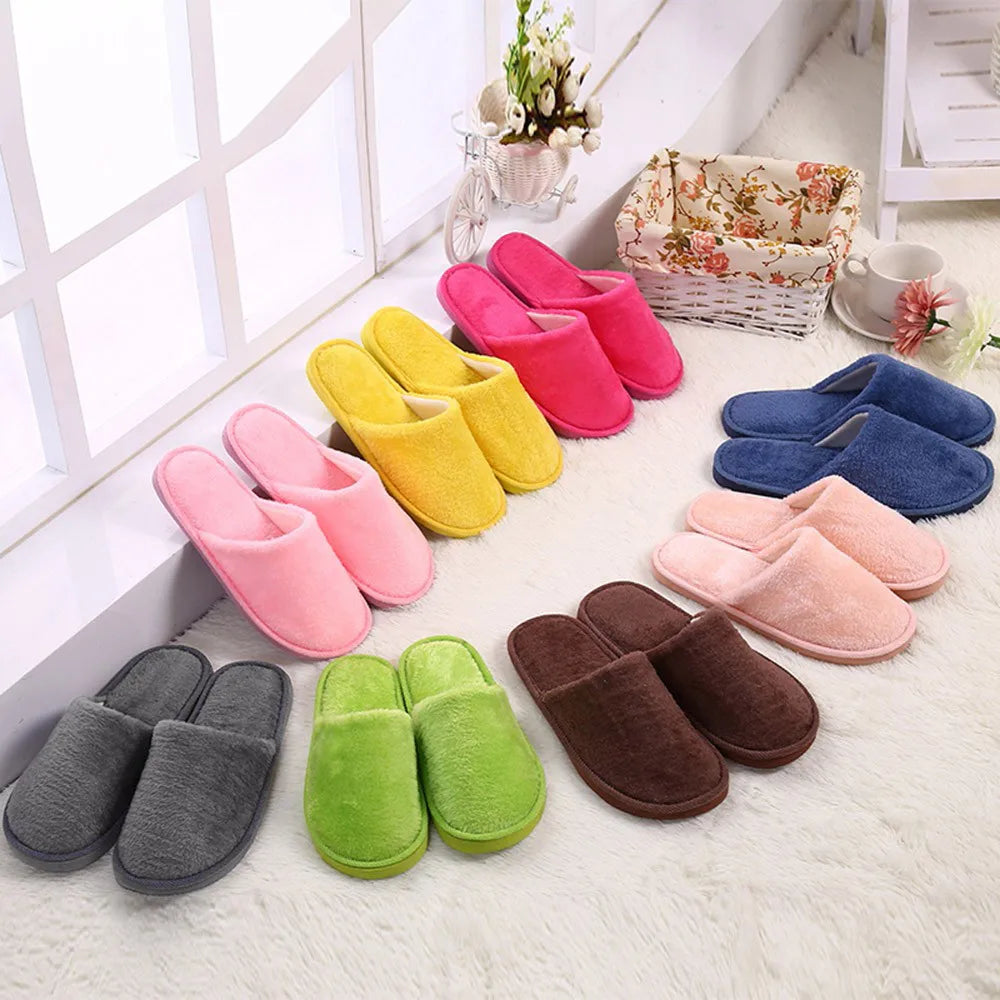 Men's Winter Slippers - Warm Plush Velvet Non-Slip Indoor House Shoes