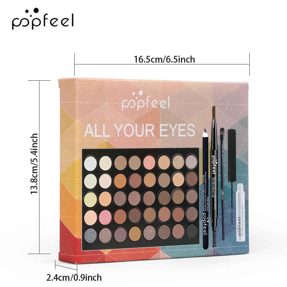 POPFEEL Eye Makeup Set – Eyeshadow, Eyeliner & Mascara All-in-One Kit