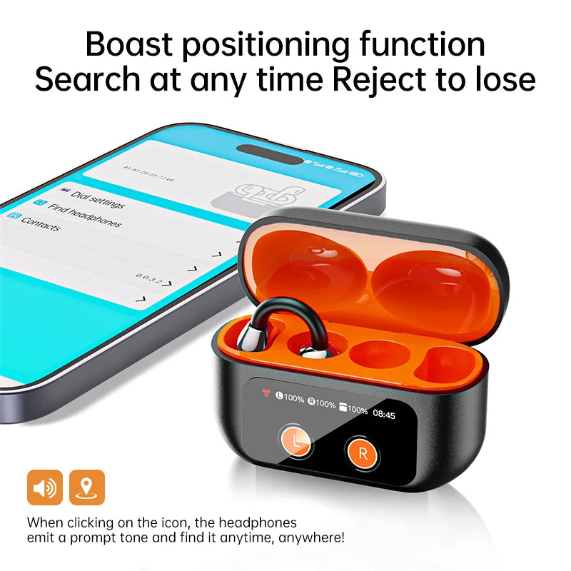 AI Translation Earbuds – True Wireless with ANC, LED Display & Wireless Charging Case