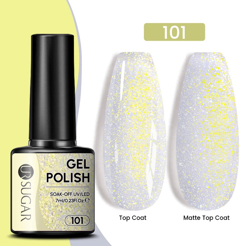 Glitter Gel Nail Polish – Semi-Permanent UV LED Gel with Sparkling Shimmer Finish
