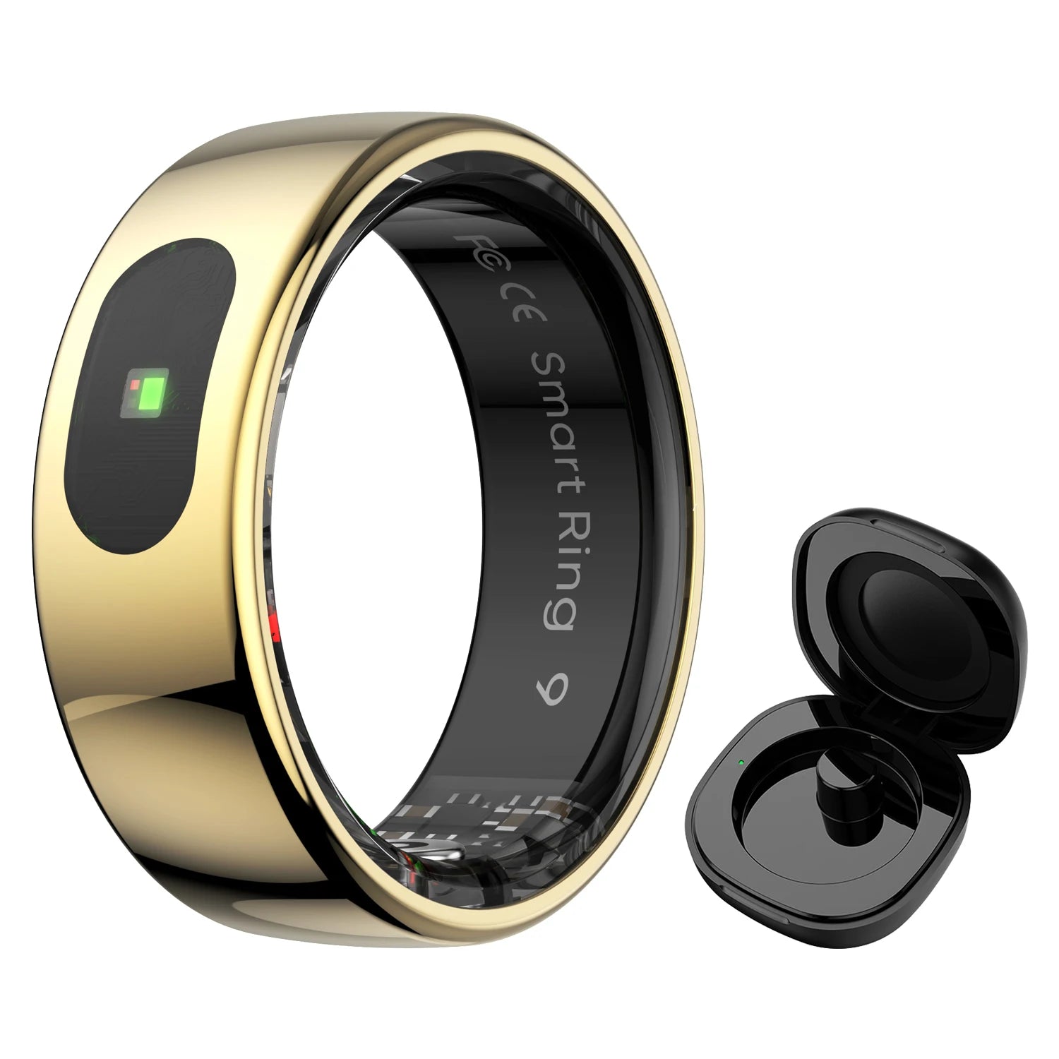 New R08 Smart Ring With Charging Case Smart Touch Screen Health Monitor Sports Fitness Tracker IP68 5ATM Waterproof Smart Ring