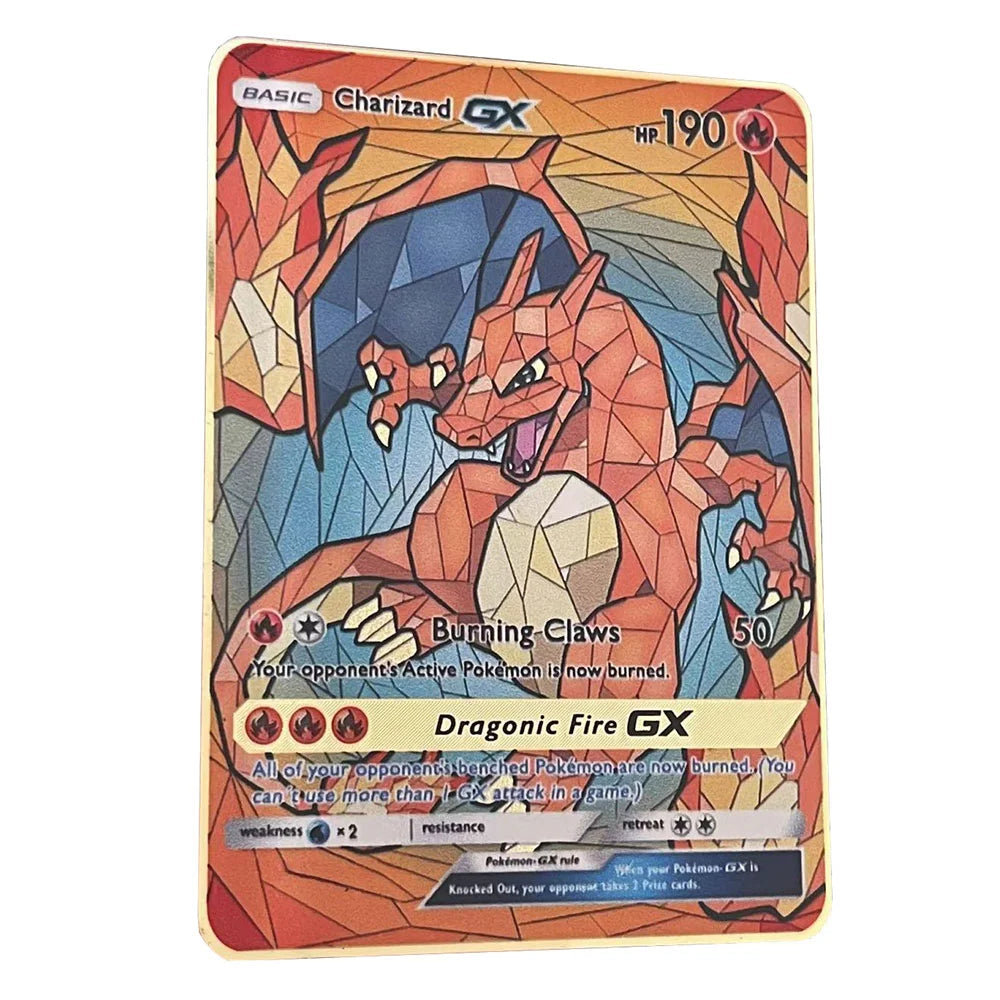 Spanish Pokemon Gold Metal Cards – Mewtwo, Pikachu GX & Charizard VMAX Set