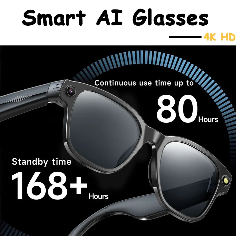 8K HD AI Smart Glasses - 800W Camera, Bluetooth & Voice Assistant