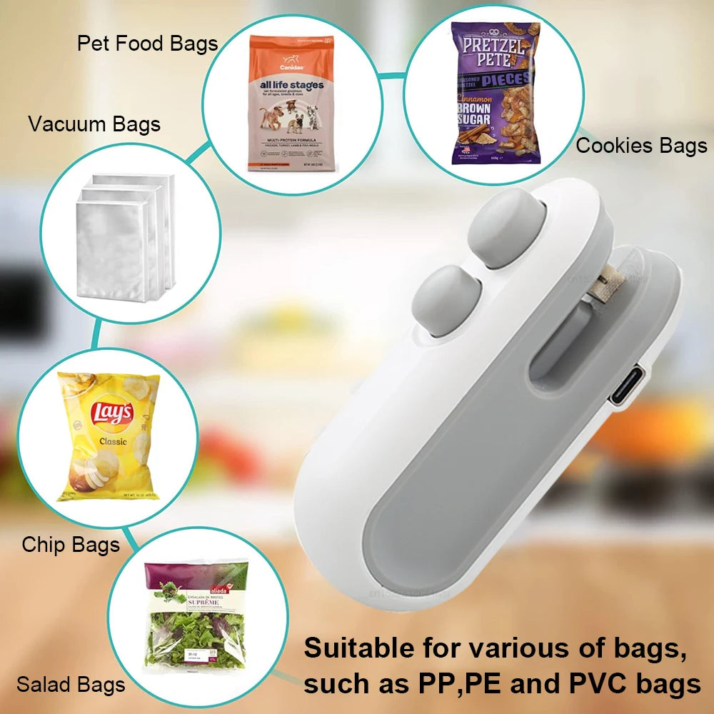 Mini Heat Bag Sealing Machine - Handheld Food Sealer for Plastic Bags