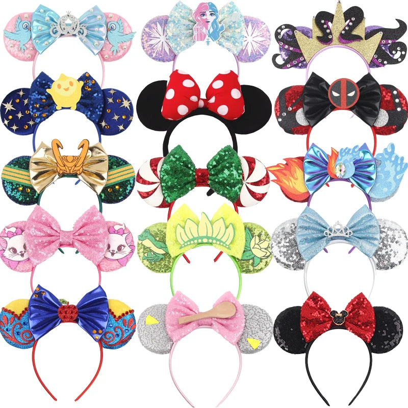 Disney Colorful Sequins Bow Headband – Rainbow Hair Accessory for Girls & Disney Fans