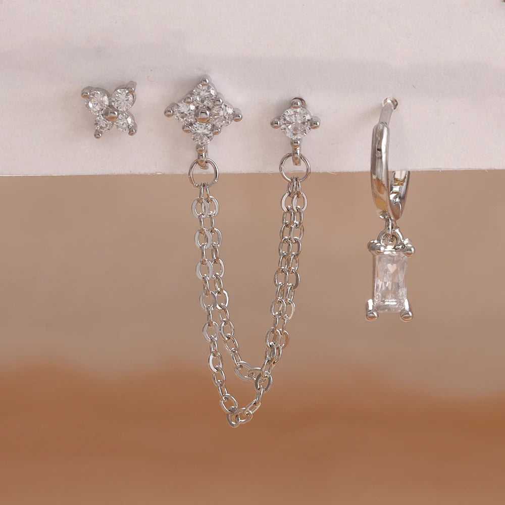 Stainless Steel Constellation Earrings Set – Cartilage Piercing Jewelry