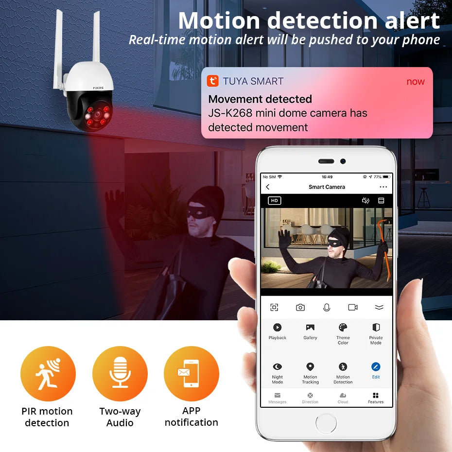 Tuya Smart Outdoor Security Camera – AI Detection
