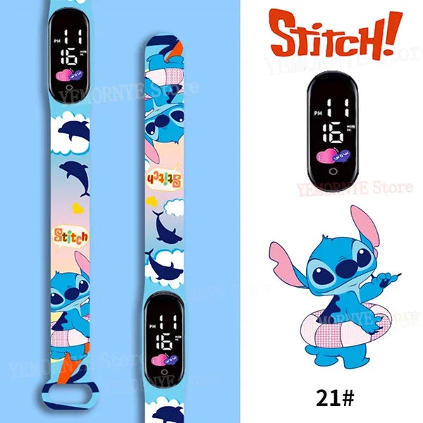 Disney Stitch Digital LED Watch – Kids Sports Watch