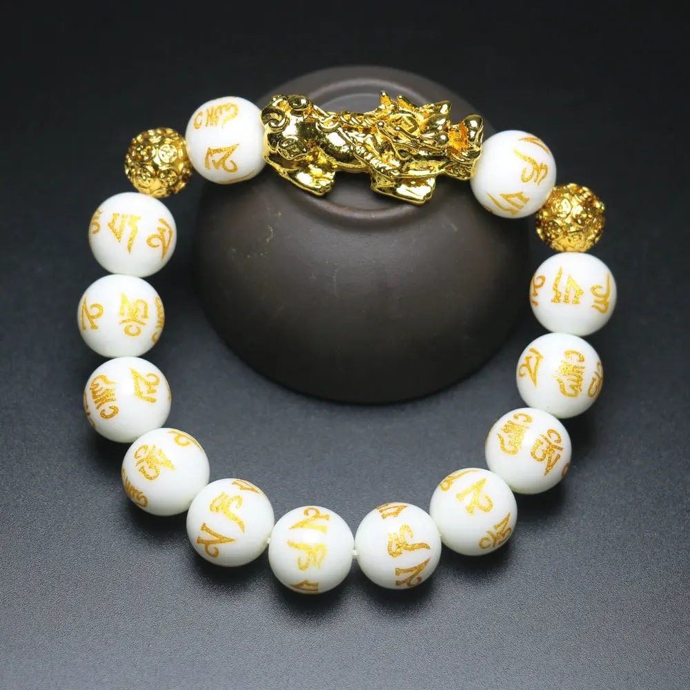 Feng Shui Wealth Pixiu Bracelet Men Women Black Obsidian Beads Chakra Meditation Yoga Bracelet Change Color Pi Xiu Jewelry Gift