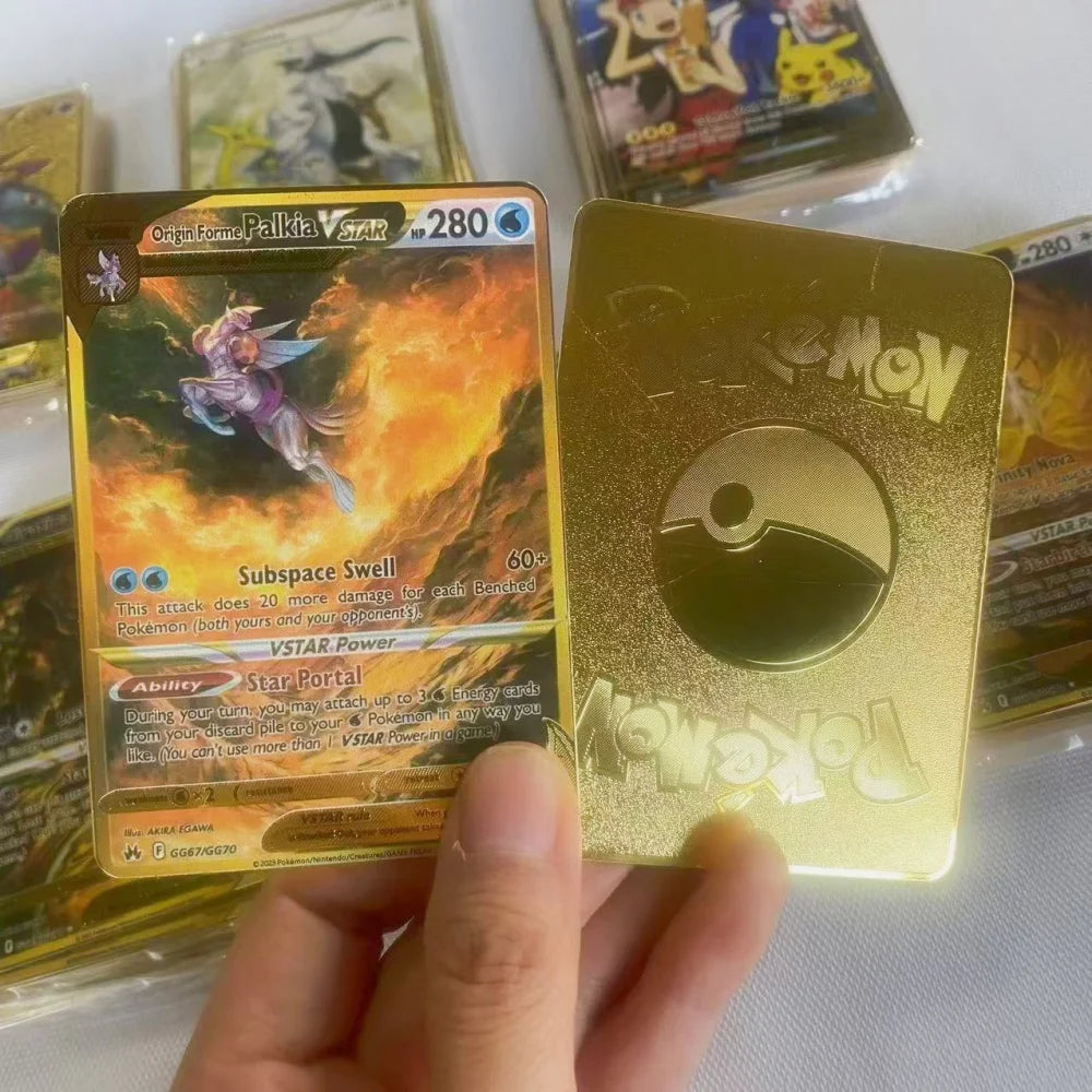 Pokemon Gold Metal Cards – Mewtwo, Pikachu GX & Charizard VMAX Collector Set