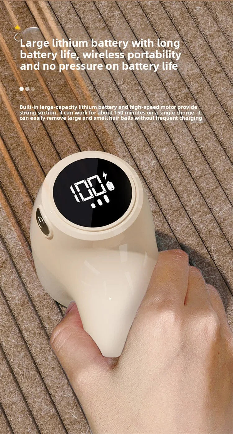 Electric Fabric Shaver - USB Rechargeable Lint Remover with LED Display for Clothes
