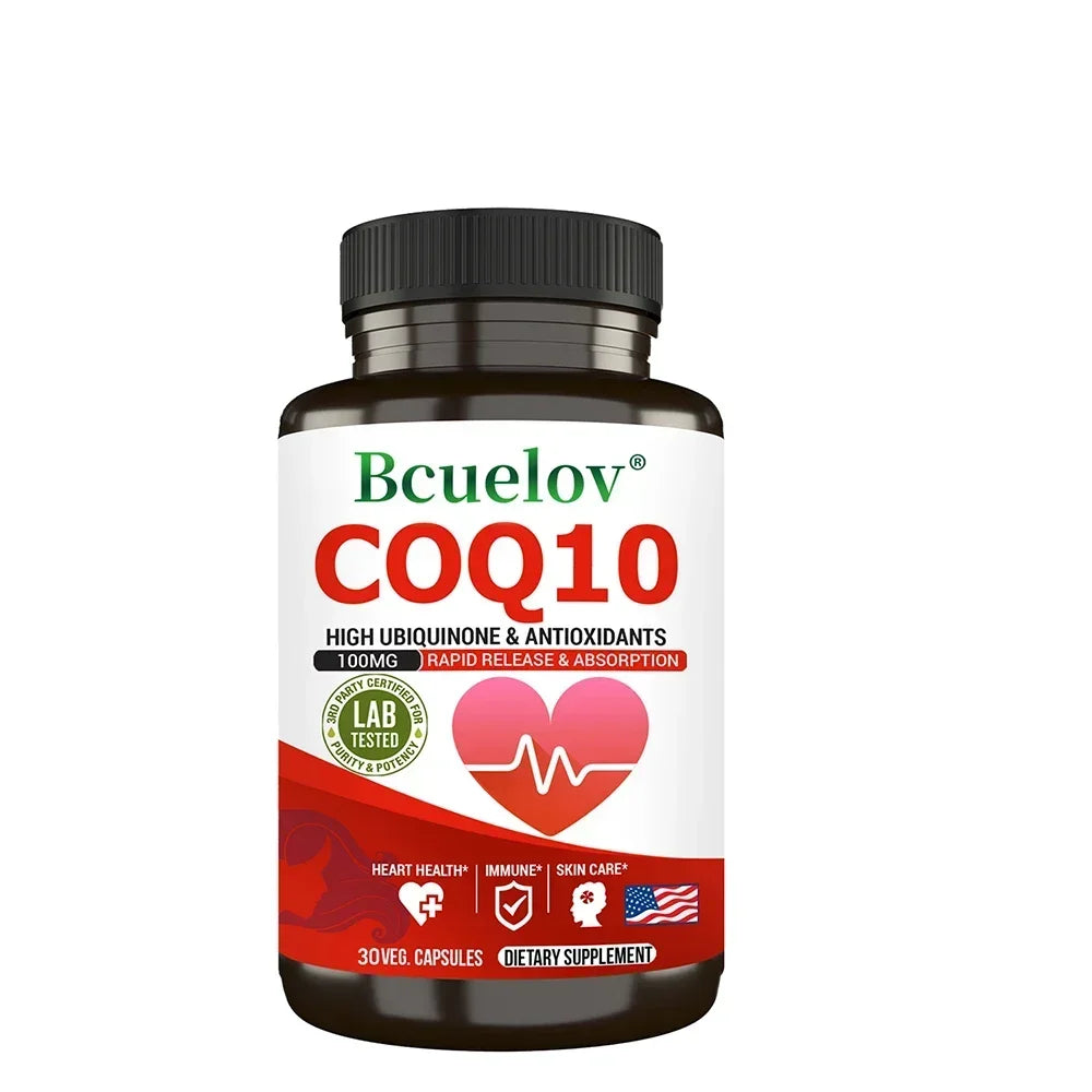 CoQ10 100mg High Absorption Supplement - Heart Health & Energy Support with Black Pepper Extract (120 Capsules)