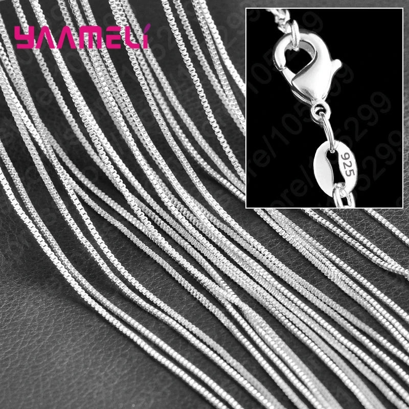 Sterling Silver Link Chain Necklace – Smooth Lobster Clasp Jewelry