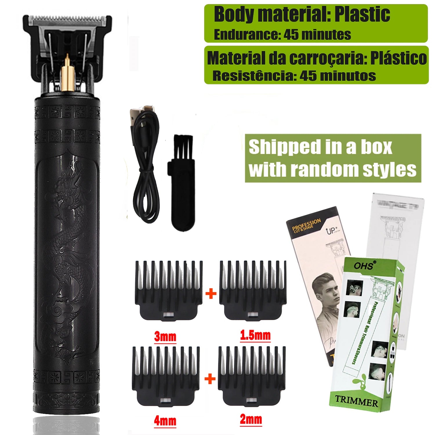 Rechargeable Waterproof Barber Trimmer for Men – Multi-Purpose Grooming Kit