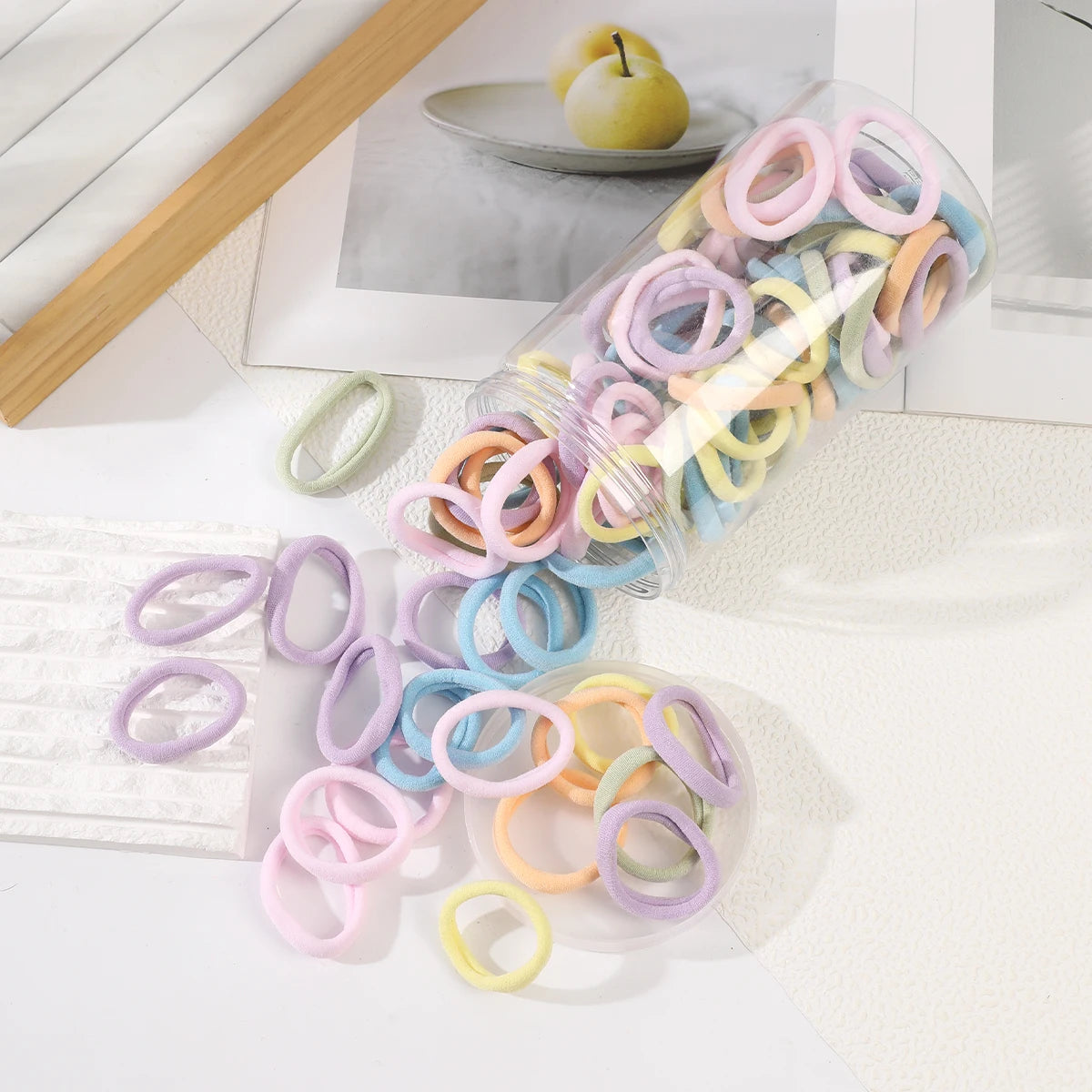 Colorful Elastic Hair Rope – Ponytail Scrunchie Set for Girls | Outdoor & Casual Wear