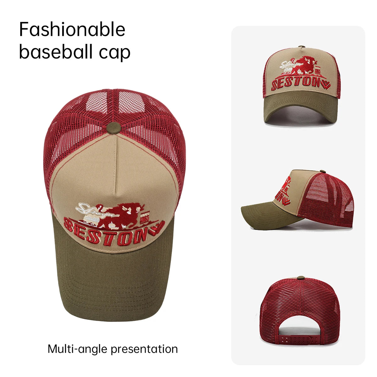 Korean Style Baseball Cap - Letter Embroidered Hard Brim Sun Hat for Men