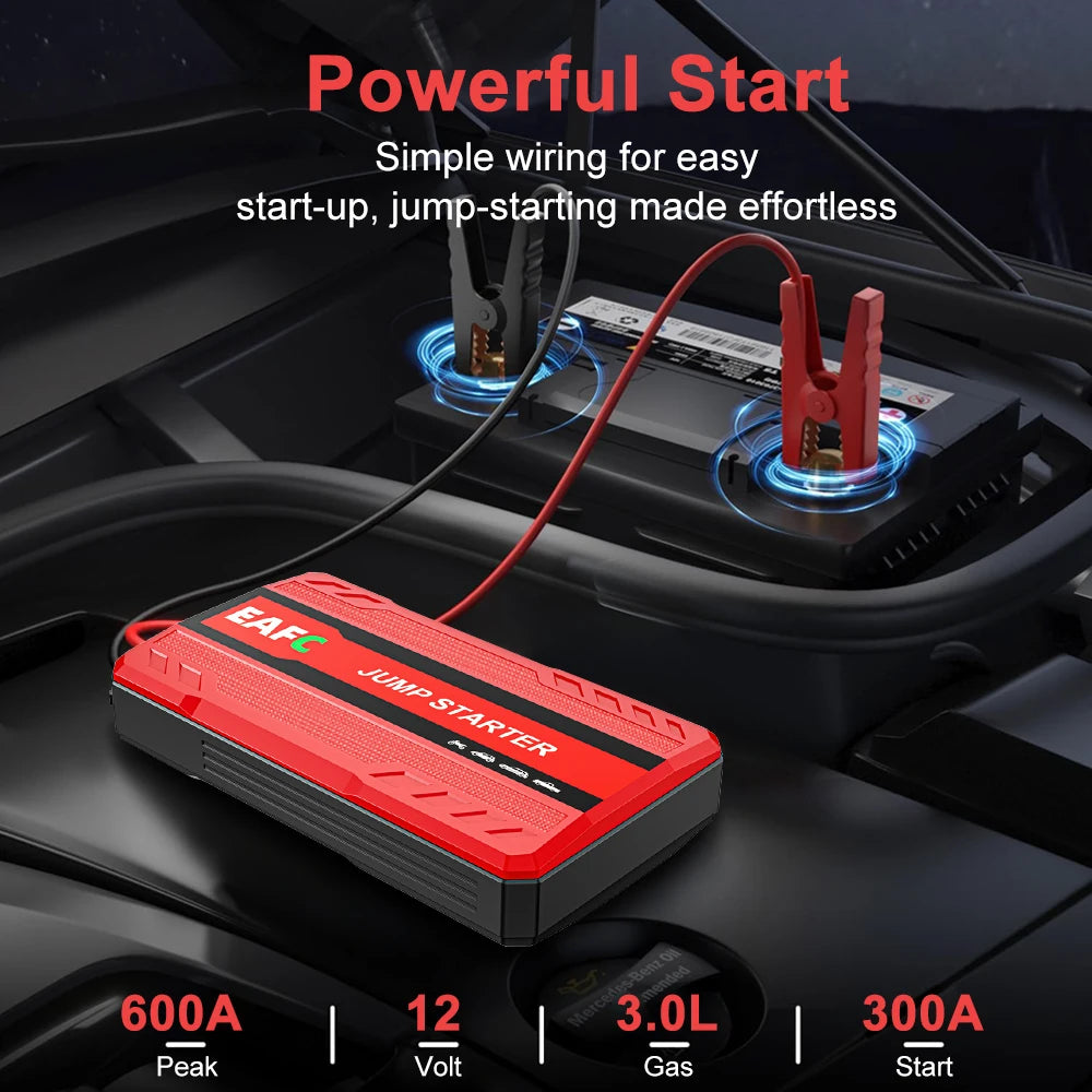 🚨 NEVER GET STRANDED AGAIN! 600A Jump Starter - Your Pocket-Sized Tow Truck 🔋