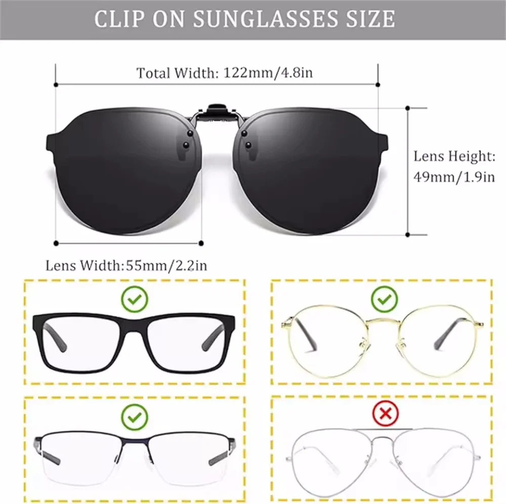 🌈 55% OFF! Color-Changing Polarized Clip-On Sunglasses - Flip-Up UV400 (Unisex)