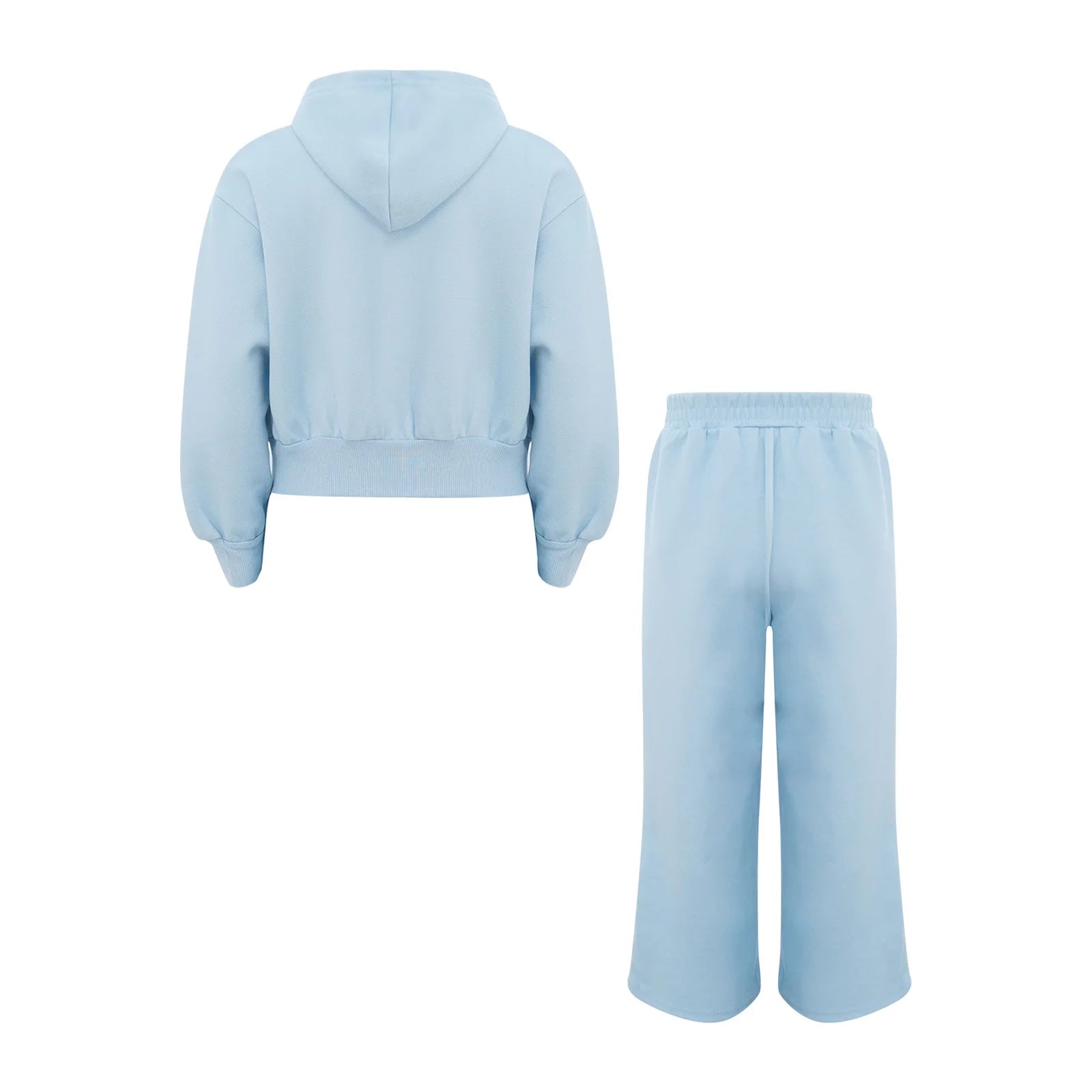 Girls Athletic Tracksuit Set - Hooded Jacket & Wide-Leg Pants for Sports & Active Wear (Ages 5-13)