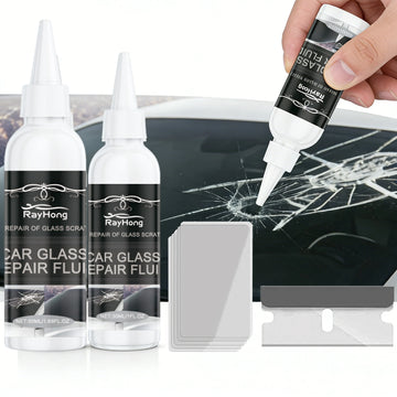 Car Windshield Repair Kit DIY Glue Quick Fix Car Glass Crack Repair Agent Chips Cracks Combined Repair for All Types of Glass